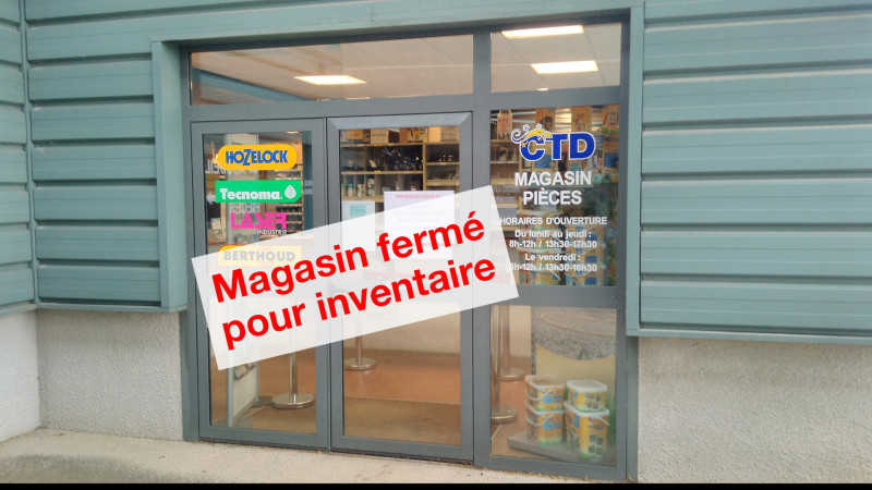 Fermeture du magasin de pièces pour cause d'inventaire