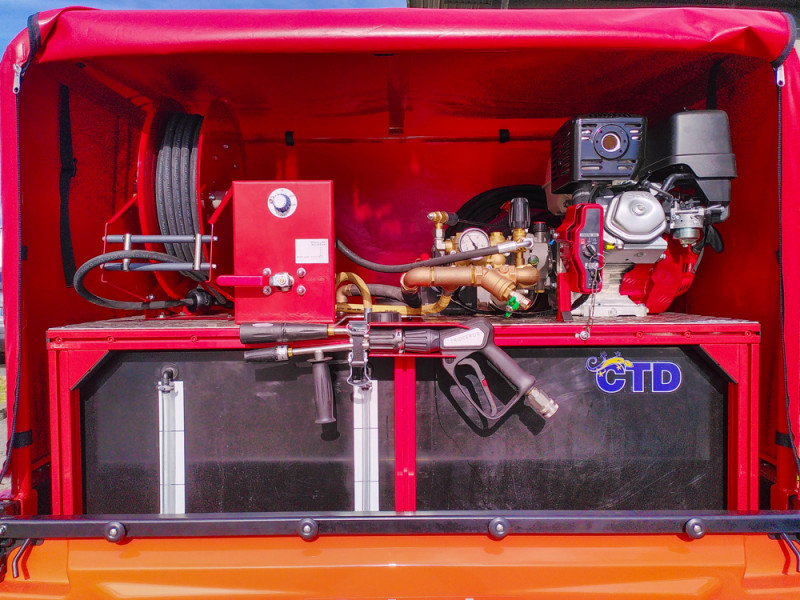 Trioceros extinguishing unit in an SSV vehicle.