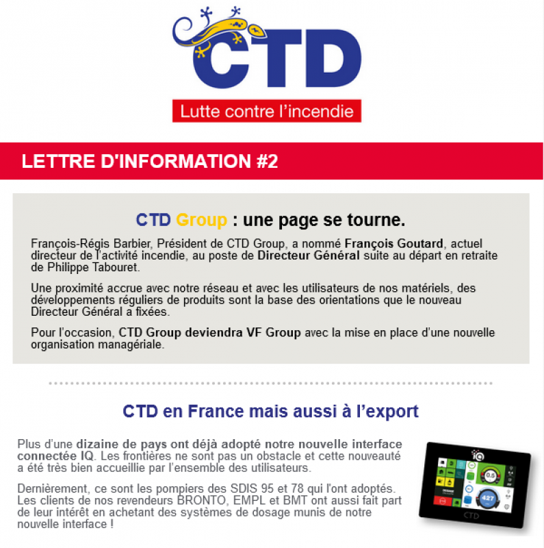 CTD Lutte contre l'incendie - Newsletter #2