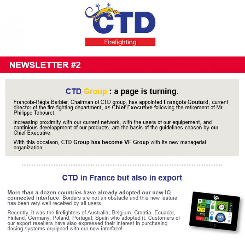 CTD Lutte contre l'incendie - Newsletter #2