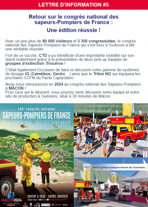  CTD Lutte contre l'incendie - Newsletter #5