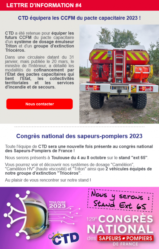  CTD Lutte contre l'incendie - Newsletter #4