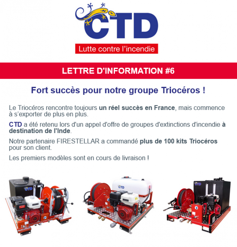 CTD Lutte contre l'incendie - Newsletter #6